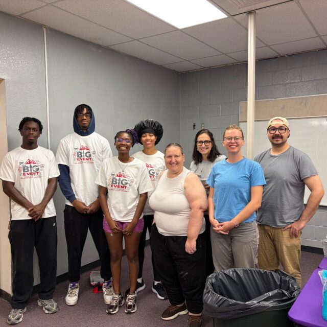 Sul Ross students, faculty and staff came together on Saturday, April 11, to participate in The Big Event, a campus-wide day of service dedicated to giving back to the local Alpine community. This marks the first time SRSU has hosted The Big Event, with plans to grow and continue the initiative annually.

A total of 35 Sul Ross volunteers completed five community service projects benefiting local organizations and public spaces. Participating groups included students from the Black Student Association, Student Athletic Advisory Committee, Geology Club, Sul Ross Volleyball and Campus Activities, alongside faculty and staff volunteers. Service sites included the Alpine Animal Shelter, Alpine Public Library, Alpine Elementary School, Davis Mountains State Park and Indian Lodge, and the assembly of domestic violence survivor kits for the Family Crisis Center of the Big Bend.

The Big Event is an annual tradition at universities across the country, designed to unite campus communities in a single day of meaningful service. At Sul Ross, the event reflects the institution’s commitment to civic engagement, community partnerships and student involvement beyond the classroom.

“Our students very much want to get involved and interact with the community,” said Katy Williams, Director of Civic Engagement & Student Assistance. “Events like this are a great way to get the campus community connected with local resources, people and each other.”

This year’s Big Event was hosted in conjunction with the Sul Ross Campus Activities Student Organization Olympics, creating an atmosphere of collaboration, school spirit and service. By combining service projects with student engagement activities, the university aimed to foster both community impact and campus connection.